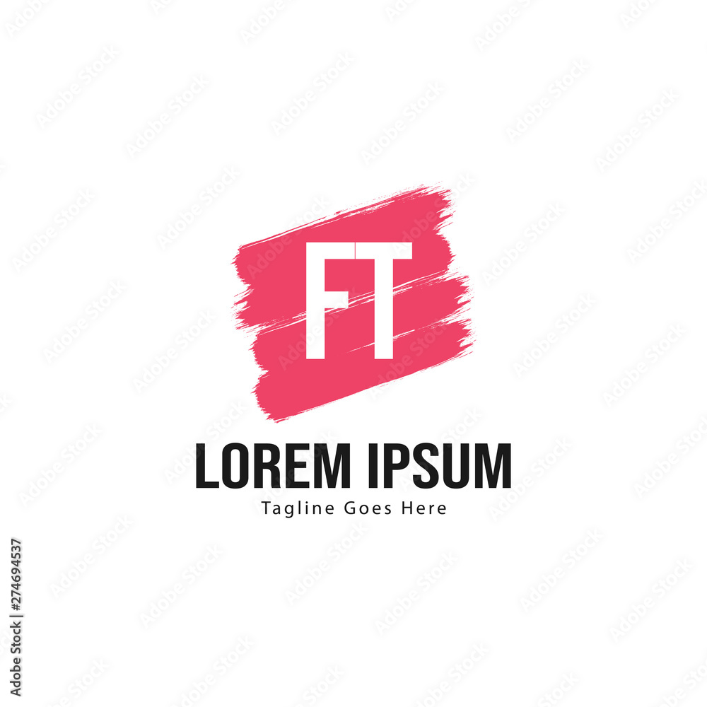 Fototapeta premium Initial FT logo template with modern frame. Minimalist FT letter logo vector illustration