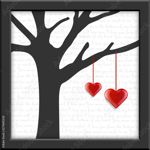abstract tree with hearts