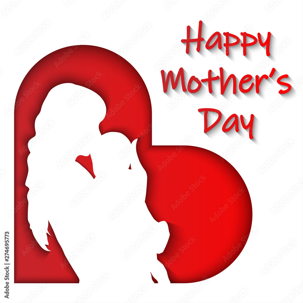 greeting card with mother's day with heart