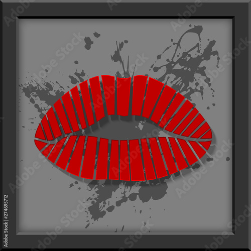 framed red lips