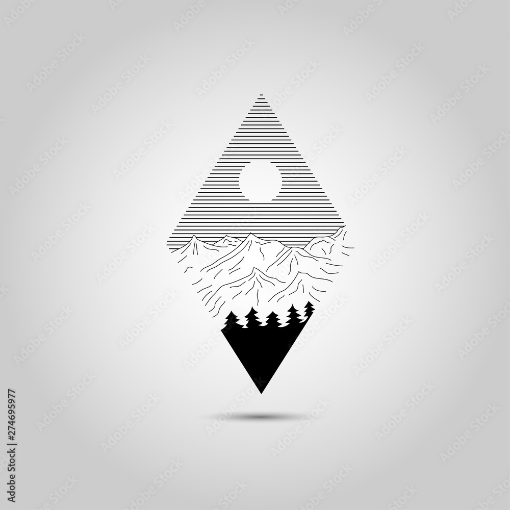 Obraz premium abstract drawing of mountains