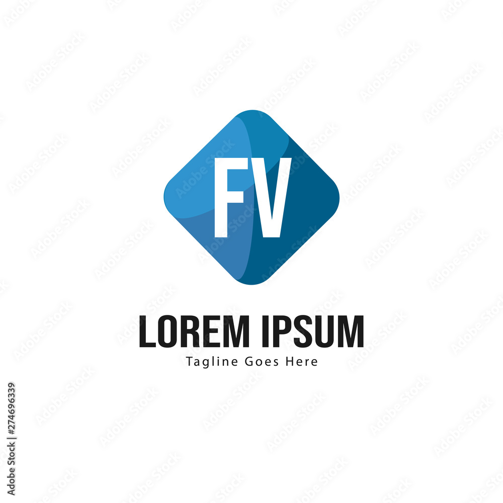 Initial FV logo template with modern frame. Minimalist FV letter logo vector illustration Initial FV logo template with modern frame. Minimalist FV letter logo vector illustration