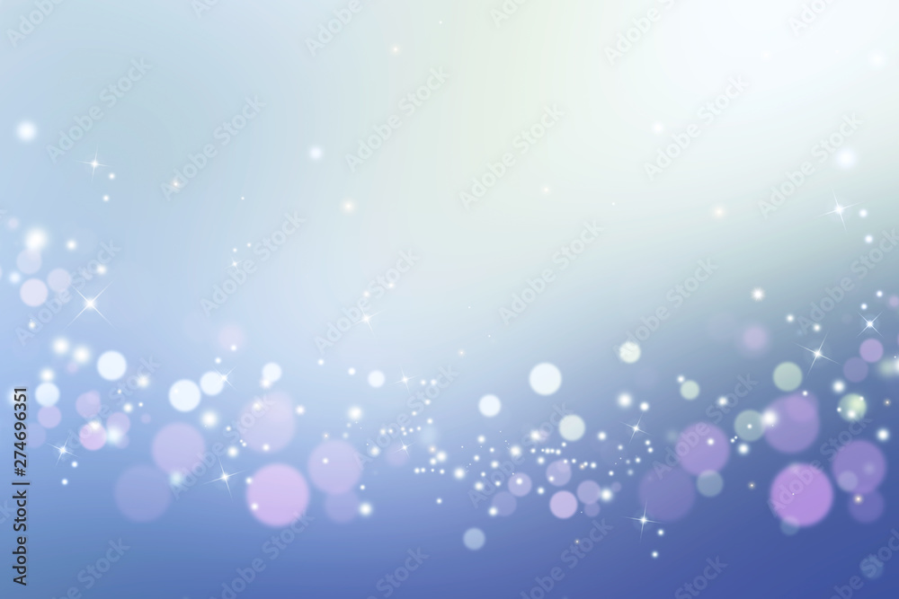 Blue background blur, holiday wallpaper. Shiny festive illustration