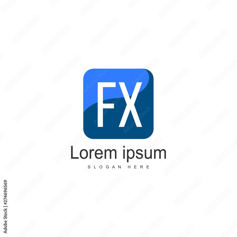 Initial FX logo template with modern frame. Minimalist FX letter logo vector illustration Initial FX logo template with modern frame. Minimalist FX letter logo vector illustration