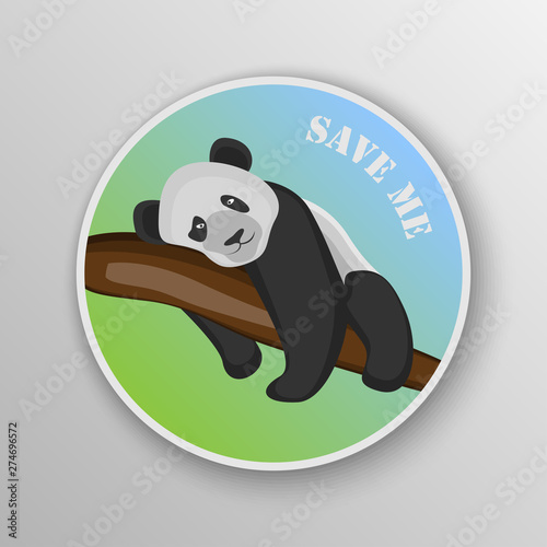 vector logo save me with panda