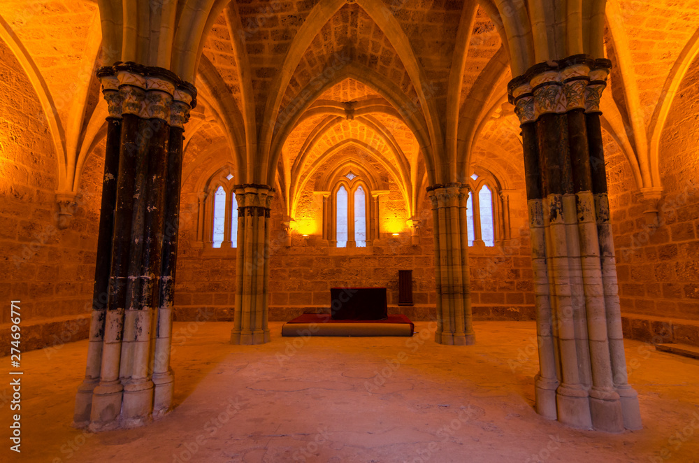 Interior view of the Monasterio de Piedra, Zaragoza province, Spain