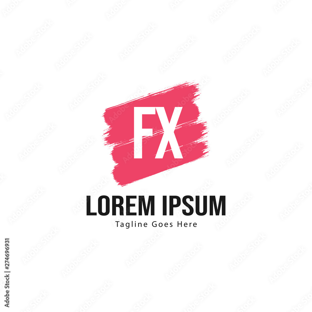 Obraz premium Initial FX logo template with modern frame. Minimalist FX letter logo vector illustration