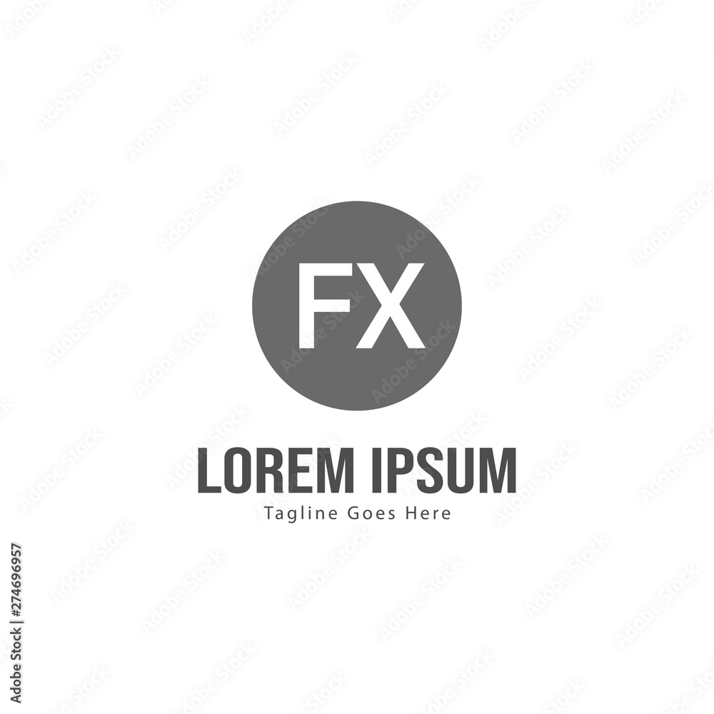 Initial FX logo template with modern frame. Minimalist FX letter logo vector illustration Initial FX logo template with modern frame. Minimalist FX letter logo vector illustration