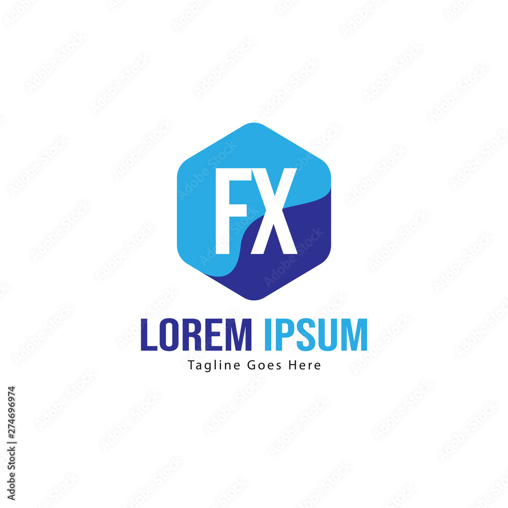 Initial FX logo template with modern frame. Minimalist FX letter logo vector illustration Initial FX logo template with modern frame. Minimalist FX letter logo vector illustration