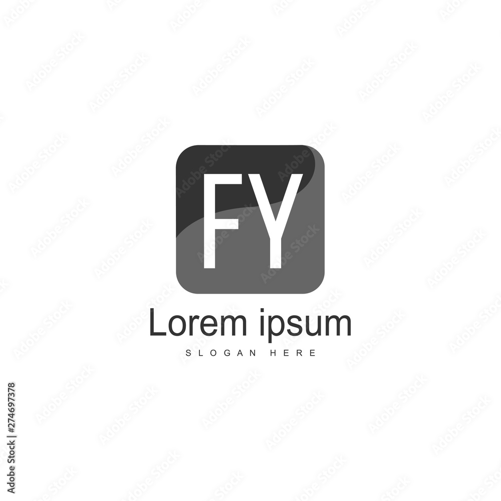 Initial FY logo template with modern frame. Minimalist FY letter logo vector illustration Initial FY logo template with modern frame. Minimalist FY letter logo vector illustration
