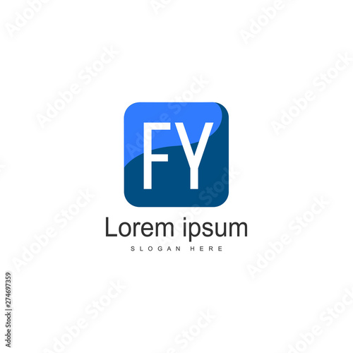 Initial FY logo template with modern frame. Minimalist FY letter logo vector illustration