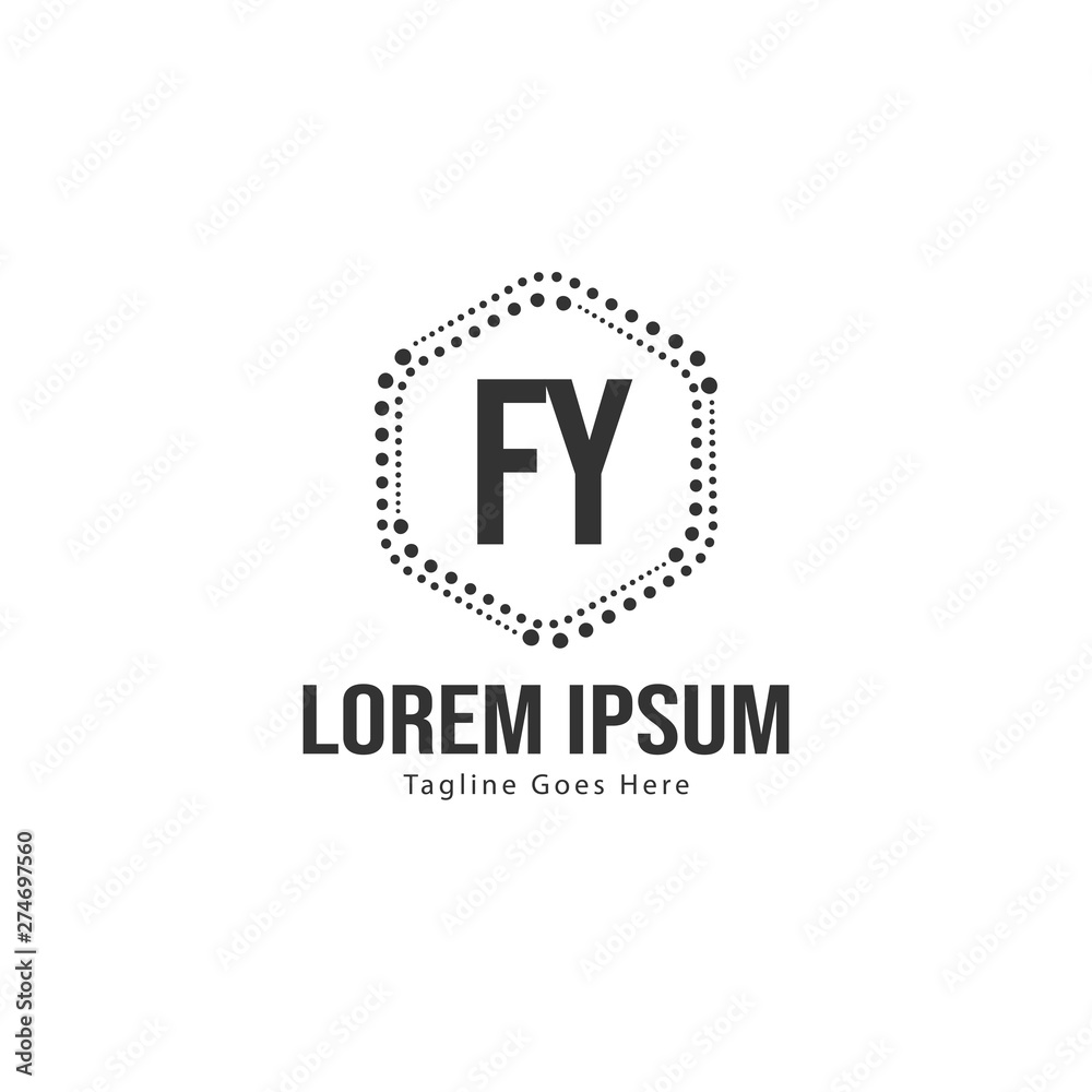 Initial FY logo template with modern frame. Minimalist FY letter logo vector illustration Initial FY logo template with modern frame. Minimalist FY letter logo vector illustration