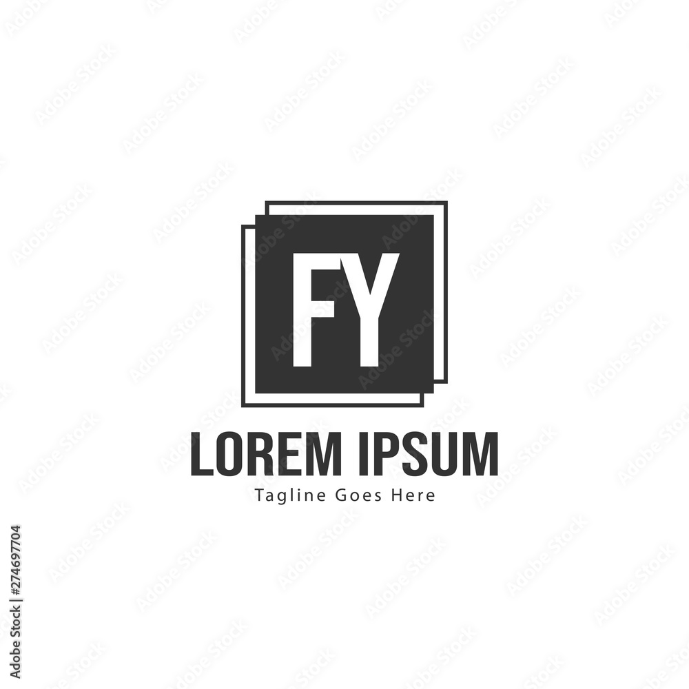 Initial FY logo template with modern frame. Minimalist FY letter logo vector illustration Initial FY logo template with modern frame. Minimalist FY letter logo vector illustration