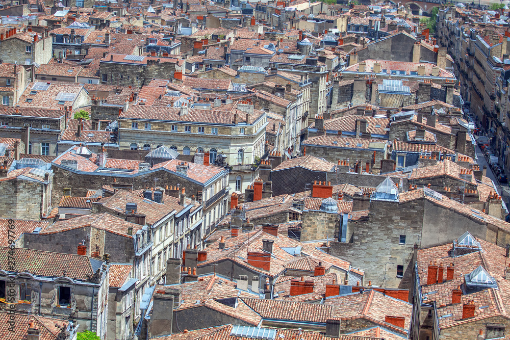 roofs of old town in Bordeaux