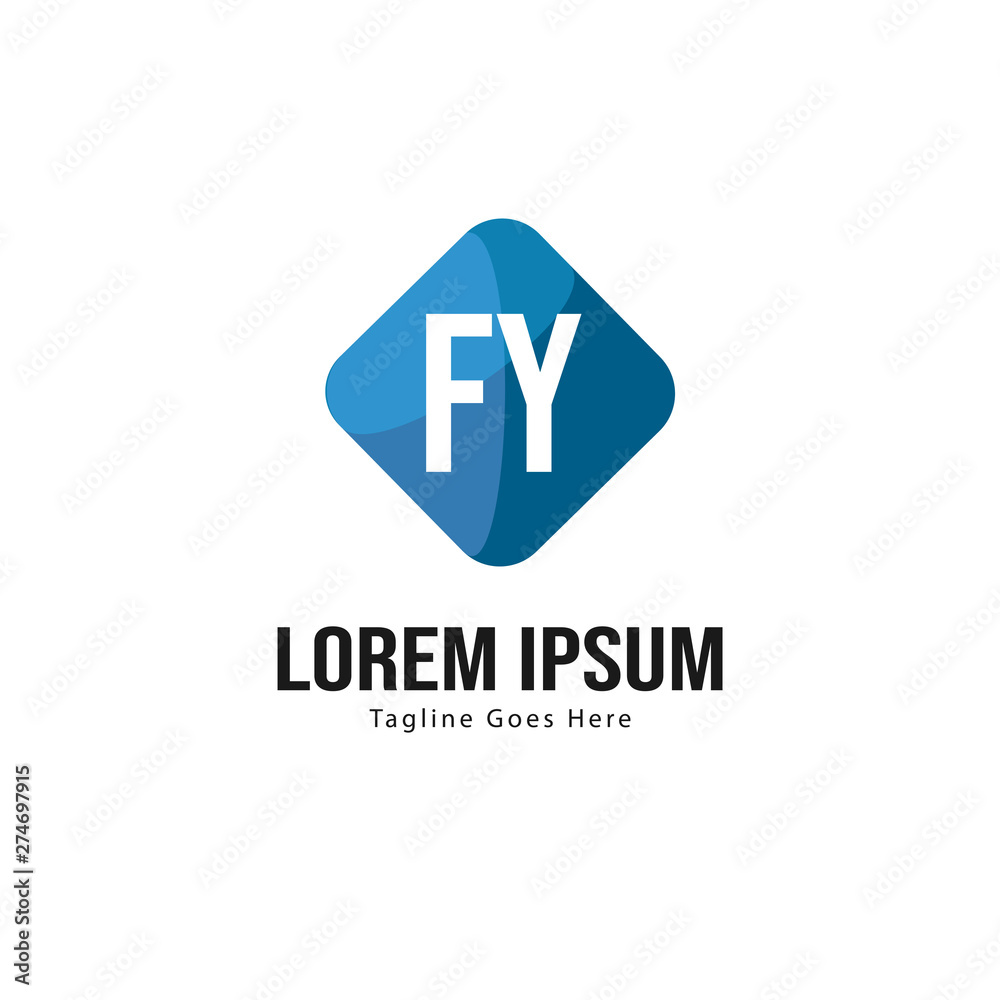 Initial FY logo template with modern frame. Minimalist FY letter logo vector illustration Initial FY logo template with modern frame. Minimalist FY letter logo vector illustration