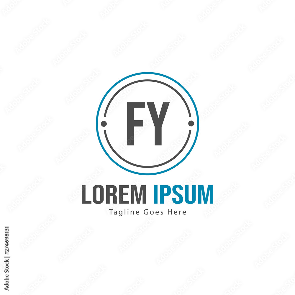 Initial FY logo template with modern frame. Minimalist FY letter logo vector illustration Initial FY logo template with modern frame. Minimalist FY letter logo vector illustration