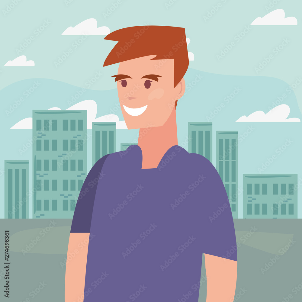 man avatar portrait city background man avatar portrait city background