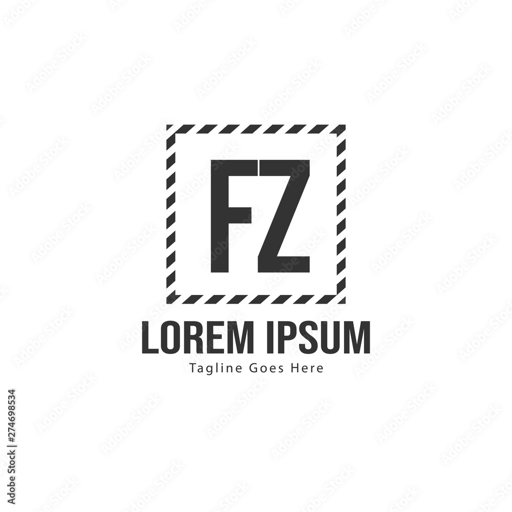 Initial FZ logo template with modern frame. Minimalist FZ letter logo vector illustration Initial FZ logo template with modern frame. Minimalist FZ letter logo vector illustration