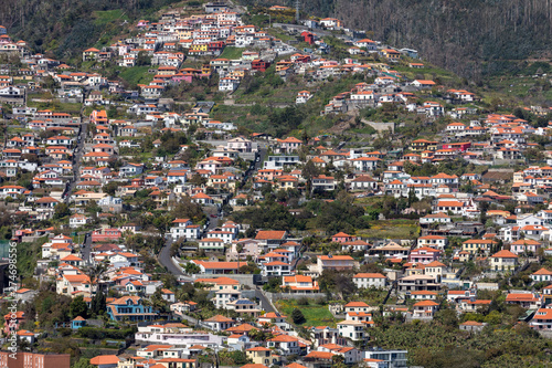 Typical terrace architecture on the steep slopes of Funchal on the Madeira island. Portugal © wjarek