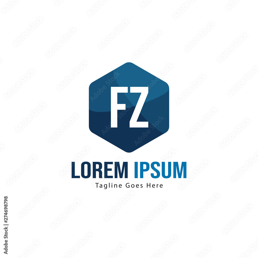 Initial FZ logo template with modern frame. Minimalist FZ letter logo vector illustration Initial FZ logo template with modern frame. Minimalist FZ letter logo vector illustration