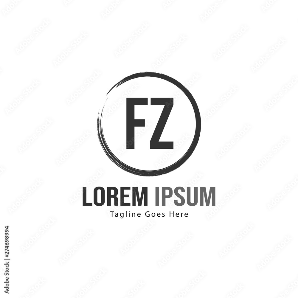 Initial FZ logo template with modern frame. Minimalist FZ letter logo vector illustration Initial FZ logo template with modern frame. Minimalist FZ letter logo vector illustration