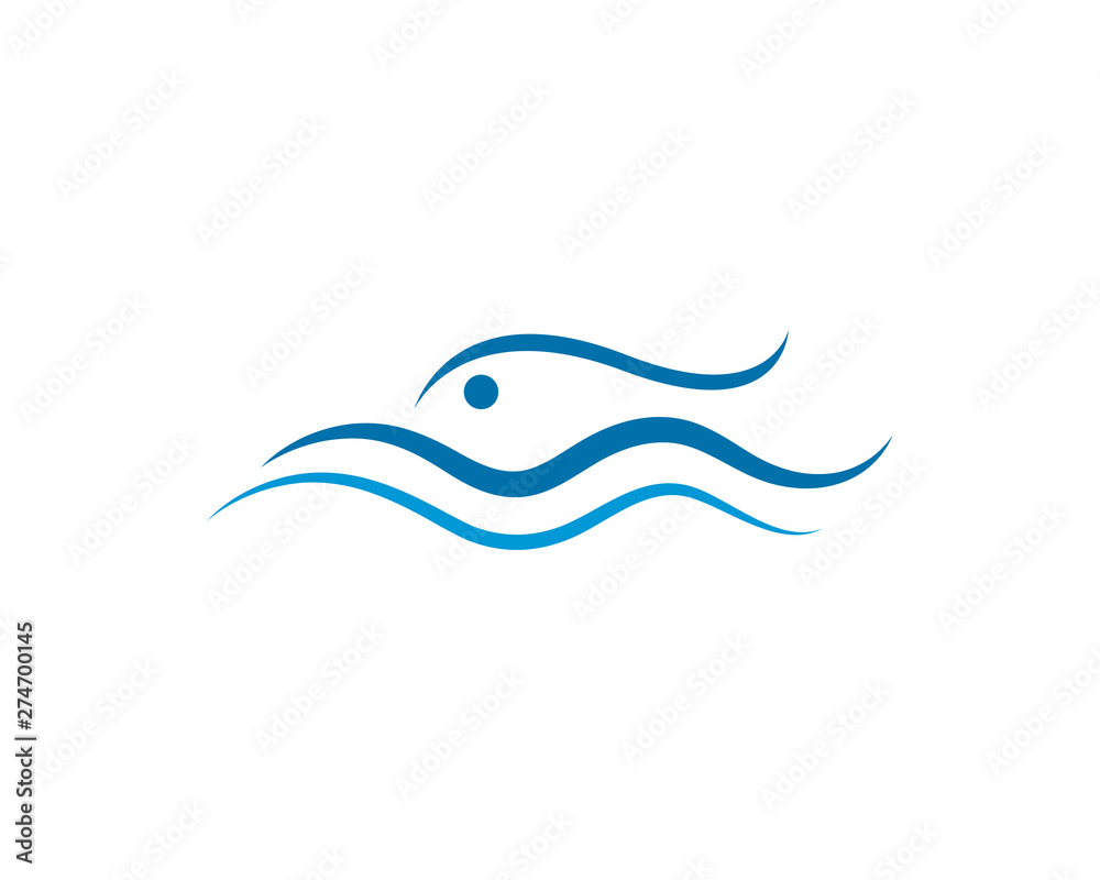 Fish logo template. Creative symbol of fishing club or online Fish logo template. Creative symbol of fishing club or online