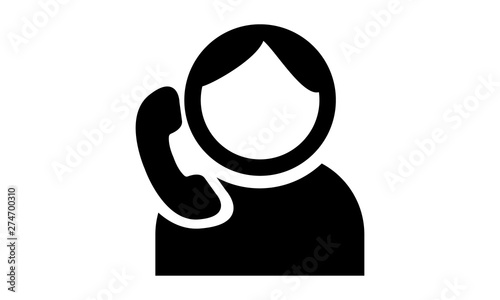 Call icon with male user profile avatar for communication concepts