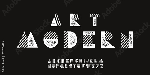 Vector of modern abstract font and alphabet