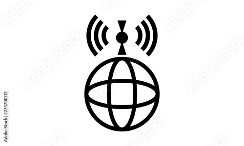World wifi icon for global internet connectivity