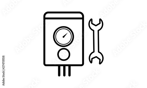 Boiler repairs and servicing icon for heating solutions
