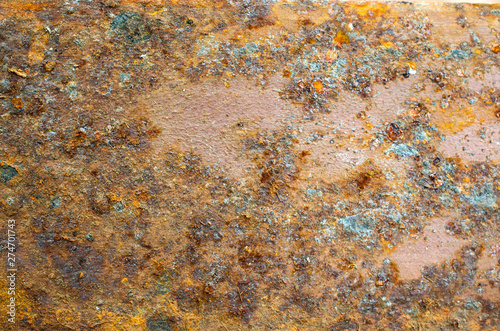 Rust on the iron that occurs naturally