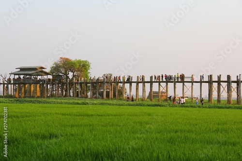 Uben bridge at Mandalay Myanmar in the morning photo