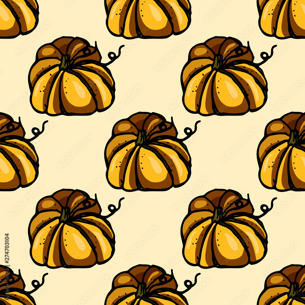 vector autumn seamless pattern with pumpkins vector autumn seamless pattern with pumpkins