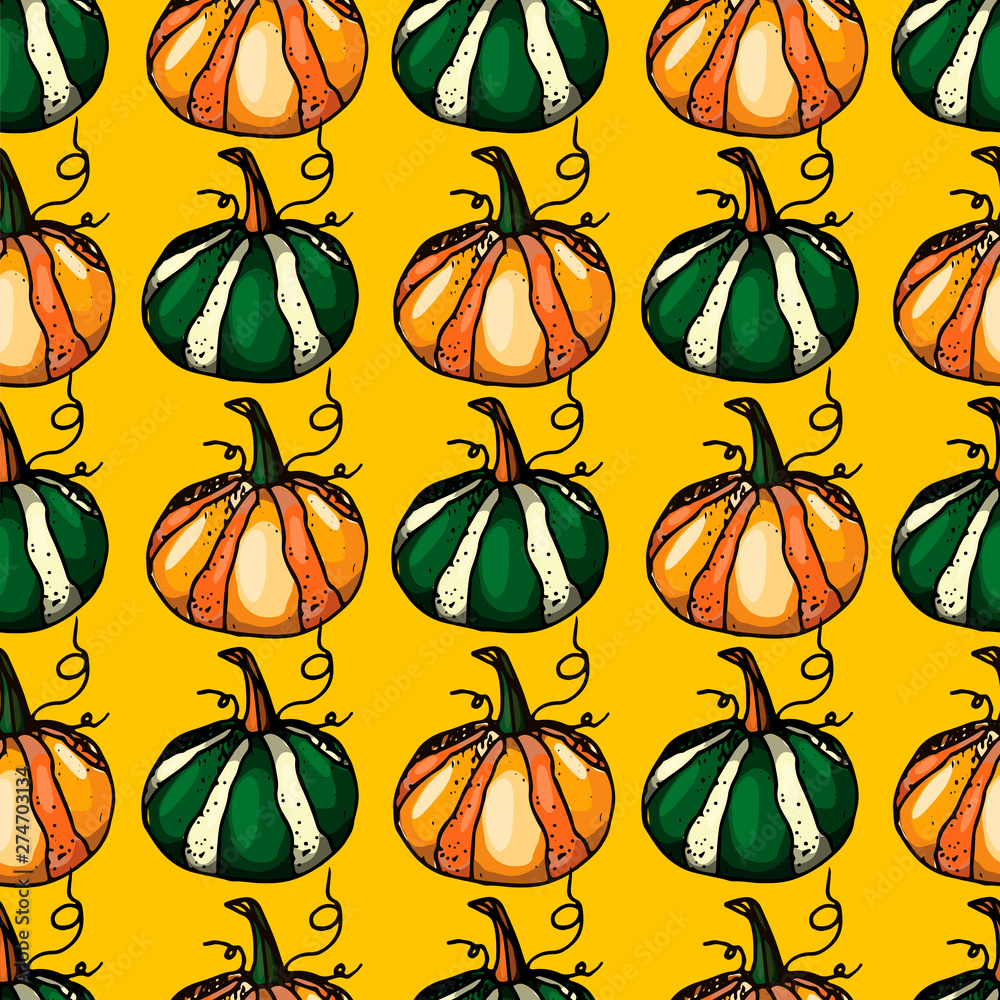vector autumn seamless pattern with pumpkins vector autumn seamless pattern with pumpkins