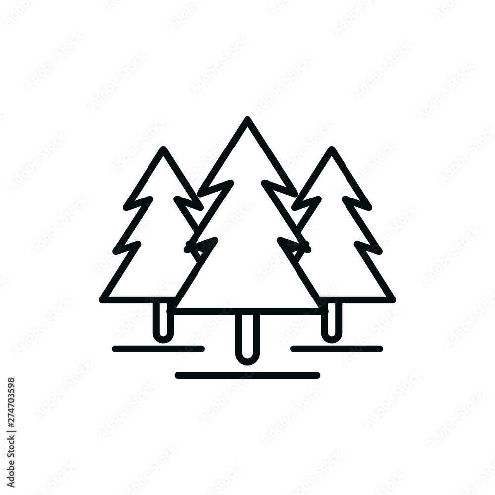 Isolated natural pine trees design