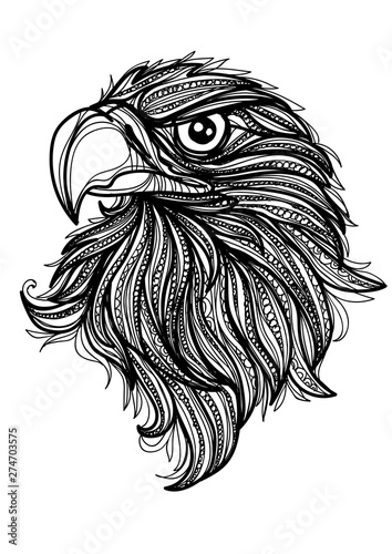 Tattoo art eagle hand drawing