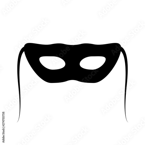 BDSM black mask on white background, vector