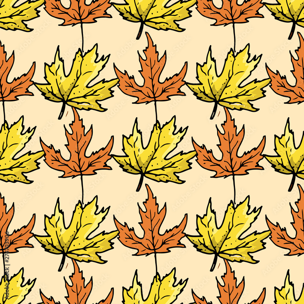 vector seamless pattern with leaves vector seamless pattern with leaves