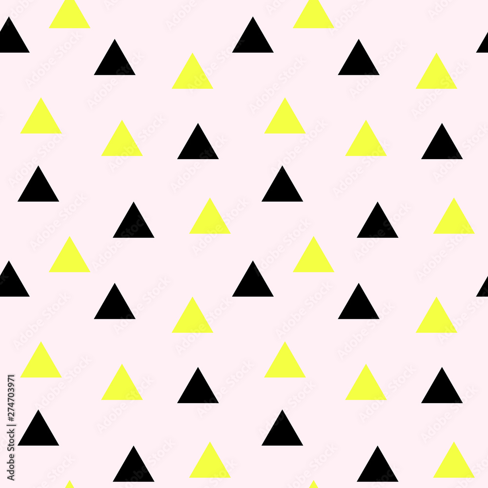 Triangles on a pink background, seamless pattern, vector Triangles on a pink background, seamless pattern, vector