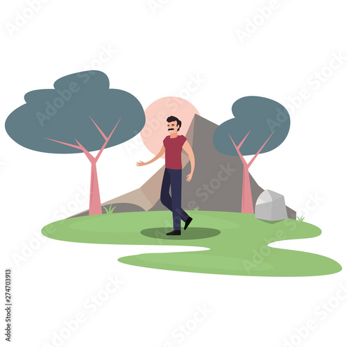man character in the park outdoor
