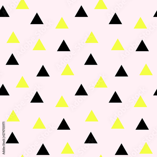 Triangles on a pink background, seamless pattern, vector