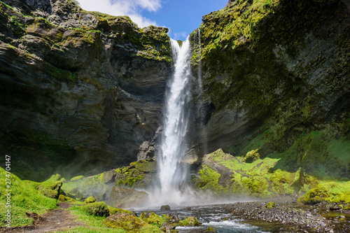 The Kvernufoss waterfall in South Iceland