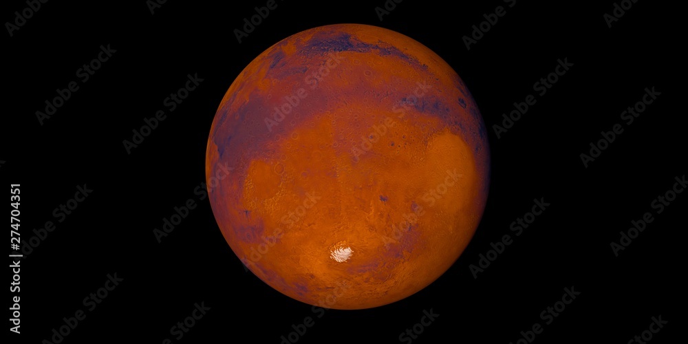Obraz premium Extremely detailed and realistic high resolution 3D image of Planet Mars. Shot from outer space. Elements of this image are furnished by NASA..