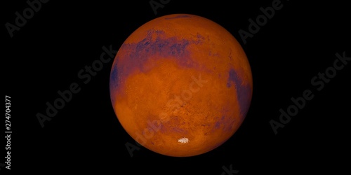 Extremely detailed and realistic high resolution 3D image of Planet Mars. Shot from outer space. Elements of this image are furnished by NASA..