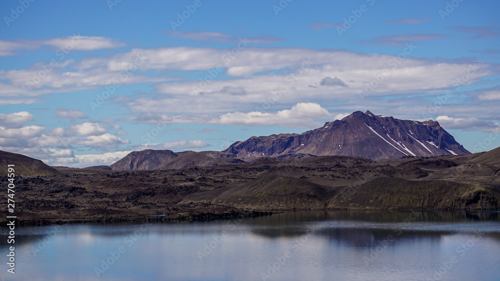 The volcanic landscape of the central highlands of Iceland