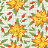 seamless Lily floral botanical flower pattern. Wild spring leaf wildflower isolated 