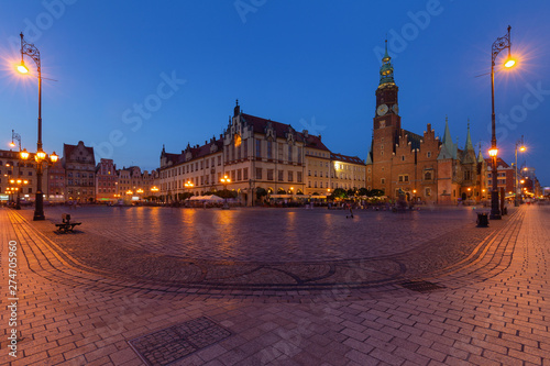 Wroclaw by night. Old town square