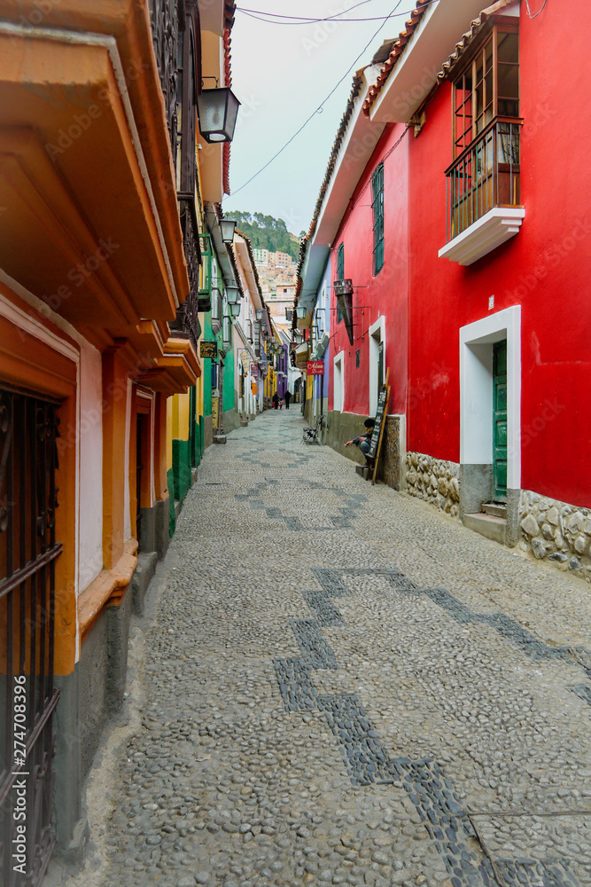 Obraz premium Colorful street in La Paz, Bolivia