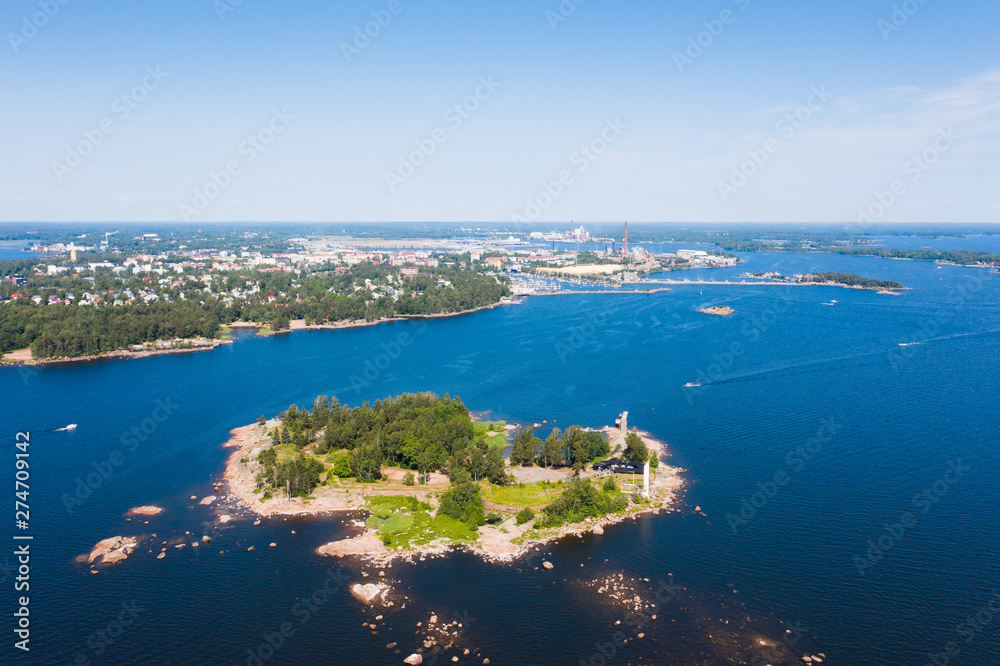 Kotka. Finland. Bird's-eye view of Fort Elisabeth. Varissaari Island