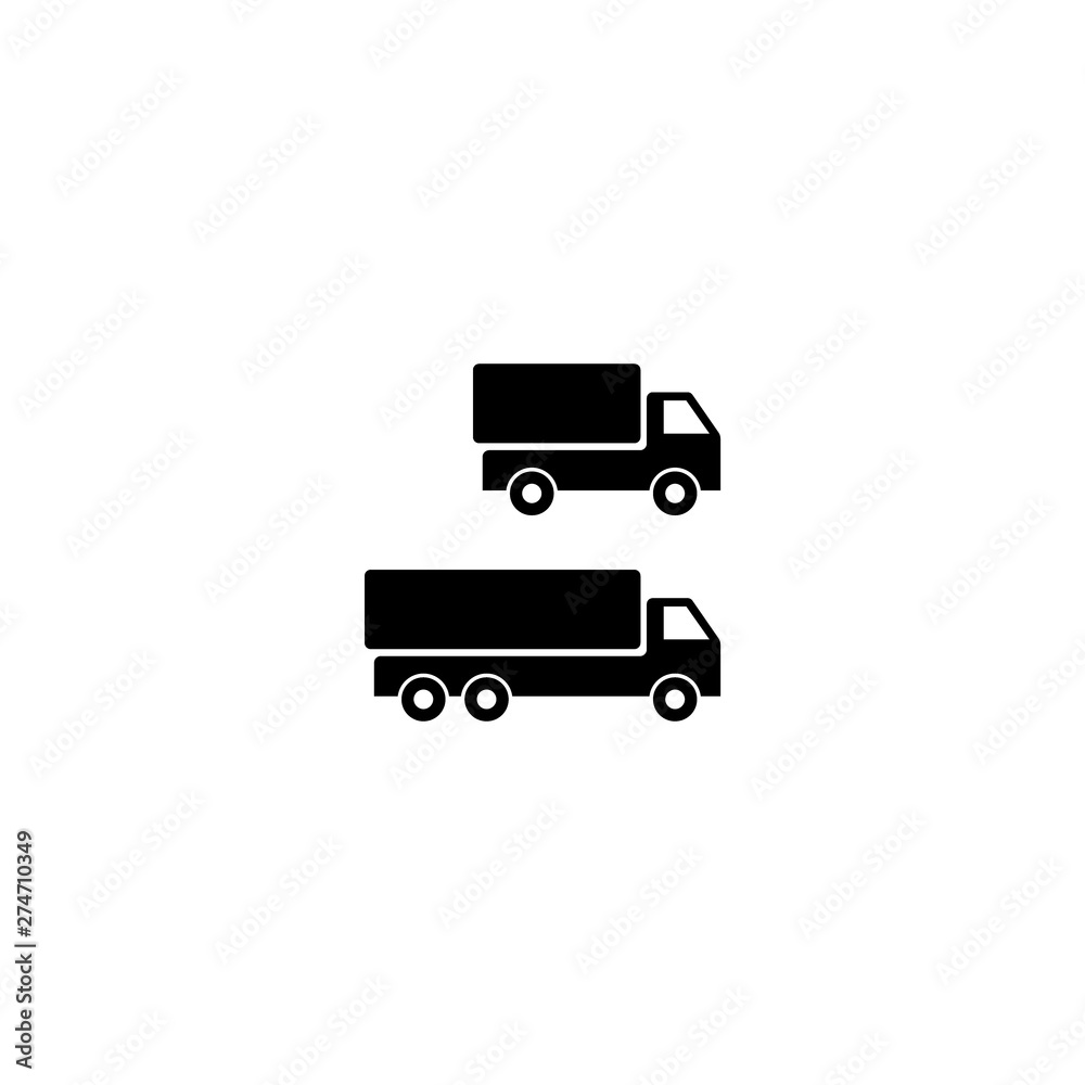 Truck, lorry black simple vector icon set. Truck glyph silhouette symbol set. Truck, lorry black simple vector icon set. Truck glyph silhouette symbol set.